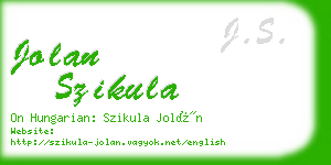 jolan szikula business card